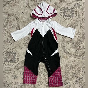 Marvel Spider-Man Gwen Ghost Spider Baby Girls Zip Up Coverall Halloween costume
